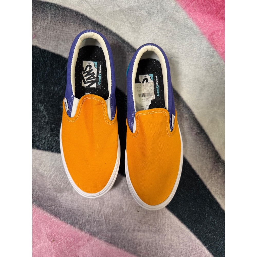 Vans ComfyCush Slip-On Multi Colorblock Orange Purple Teal Sneakers 80438602CC